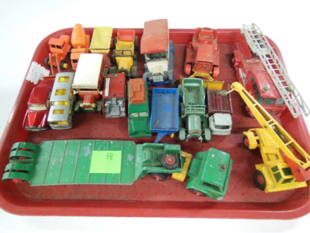 Lot of Misc. Die Cast Cars: Lot of misc. Die Cast cars & trucks by Lesney & other. CONDITION: Used, fair, shows wear.