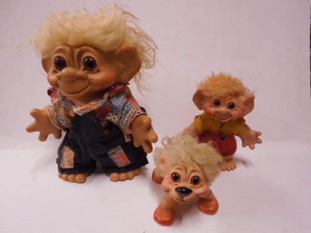 Troll Figures by Dam Things Establishment, 1964: Lot of troll figures by Dam Things Establishment 1964. CONDITION: Fair used, shows wear from age.