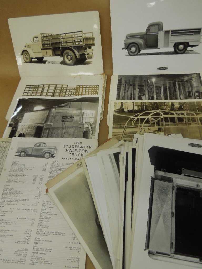 94 Vintage Truck Construction Photos: 94 Vintage Truck Construction Photos mid 20th C. featuring: Trucks at different points of assembly, plus truck specification pamphlets, including 1949 Studabaker 1/2 ton truck & Barry & Bailey Co. mot