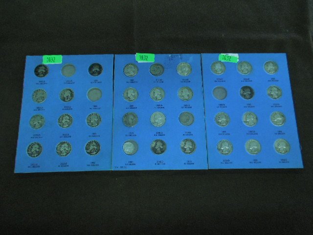 30 Silver Quarters, 5 Silver Dimes: Thirty silver quarters, five silver dimes, including: one Standing Liberty (date illegible), twenty-nine Washington (1946-1964), plus two Liberty seated dimes (1875 & 1887), one Liberty head (1907), o