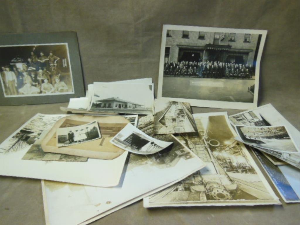 Vintage Railroad photos, 20th c.: Quantity, assorted vintage railroad photograph prints: crack trains; accidents and track washouts; bridges and stations; personnel, etc., early to mid-20th c.