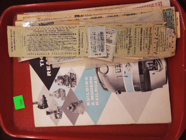 Phila. and Reading Railroad Offline Ticket Stock: [Approx. 20 pcs] Philadelphia and Reading Railroad, Offline Ticket Stock Printer's Samples, early 20th c.; together with: "The Reading; Building a Modern Railroad" (1958).