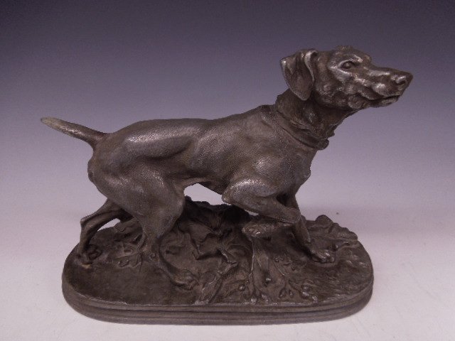 Cast Iron Pointer Doorstop: Cast Iron Pointer dog doorstop, by Nichmiellers Sons # 889, 10 1/2"l x 9"h Condition; good, casting defect under right front leg