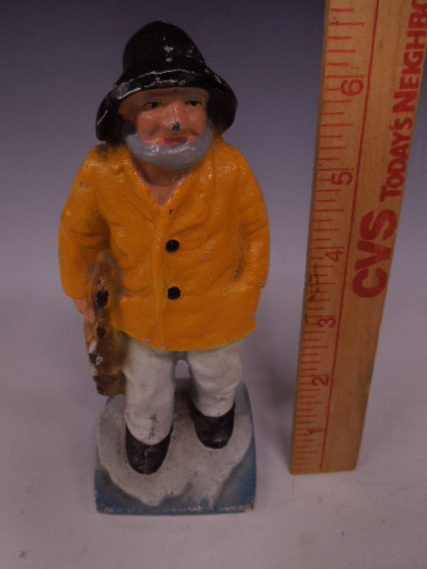 Vintage Old Salt Doorstop: Vintage Old Salt doorstop, cast iron, hand painted, 6 1/2"h Condition; some paint loss throughout