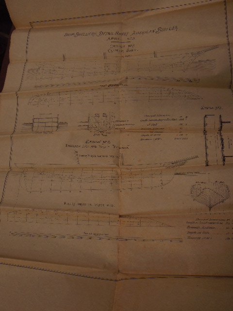 Clipper Ship Blueprint April 1875: Clipper ship blueprint April 1875, ship builder's detail sheet "American Builder" April 1875, design #3 Clipper Ship, design #2 English Sailing Yacht "Titania". CONDITION: Good, some yellowing.