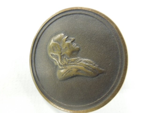 3 Franklin Metal Collectables: 3 Franklin Metal collectables including; bronze medallion, 2" with attached bolt and nut, (1) Ben Franklin historic trails medal with ribbon, 3 3/4" and (1) Key tag "The Benjamin Franklin" (room 593,