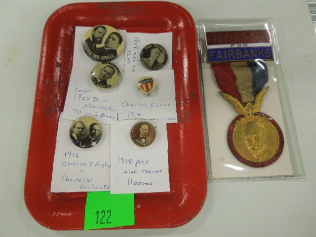 Early 20th c (Losers) Pres. Campaign Buttons: (6) Early 20th c. (Losers) President campaign buttons including; (2) 1908 - John Johnson (lost to Bryan in primary) and Thomas Hisgen (lost to Taft in primary), (3) 1916 - Charles Evan Hughes (lost to