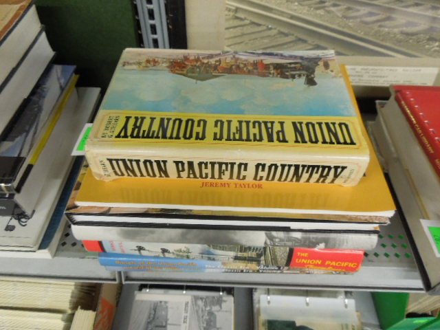7 Union Pacific Railroad books: 7 Union Pacific Railroad books including; (6) hard cover - Union Pacific Country (1971 - 1st printing), Union Pacific's Turbine era (2001), Motive Power of the Union Pacific (1960), The Union Pacific 