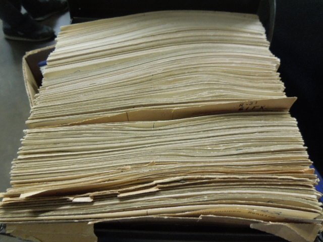 200+ photos of Train Engines: 200+ photos of Train Engines, 2 3/4" x 4 1/2", in 2 metal boxes and 1 binder, photos in boxes are mounted on cardboard card with description, photos in binder are held by tabs, most photos mounted Con