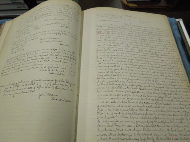 Phila Germantown & Norristown RR Land Titles Ledger: [Large Folio; Ms. and typescript] [ Reading Company] Philadelphia, Germantown and Norristown Railroad/ Chestnut Hill Railroad: "Record of Land Titles". [Incorporates master copies of all real estate t