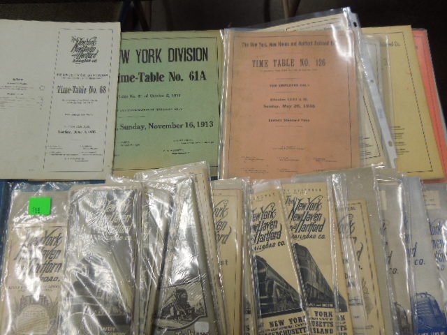 Vintage NY New Haven & Hartford time tables: Vintage NY New Haven & Hartford time tables, 1902, plus teens through 1950'sCondition; some wear especially on corners