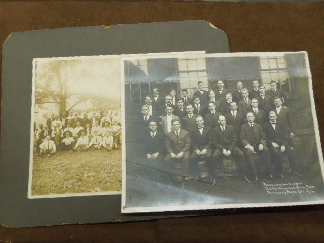 Vintage PRR Employee Group Photos: [2] Vintage Pennsylvania Railroad employee group photographs: "Agents Club - Phila. D.V. PRR / Point Lookout, July 23, 1910; Pennsylvania Lines West/ Master Mechanic's Office Force / Alleghany Shops O