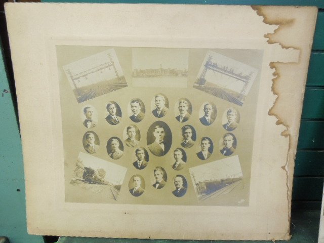 New Haven & Hartford RR Electrification Photo: Vintage composite photograph, c. 1908, commemorating one of the earliest railroad electrification projects in the United States, on select lines of the New York, New Haven & Hartford Railroad, incorpo