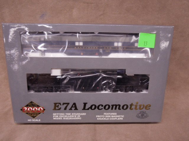 Walthers Proto HO Scale B&O Locomotive: Walthers Proto 2000 HO Scale B & O E7A Locomotive #920-40525 B&O #1424 with out mars light. CONDITION: New in box, light damage to box.