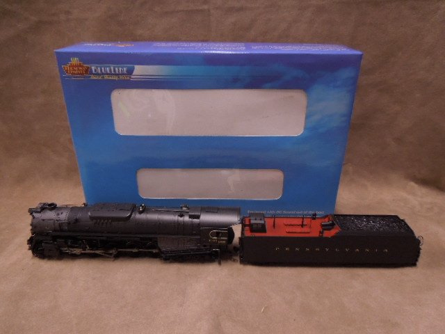 Blueline HO Scale PRR Engine & Tender: Broadway Limited Blueline HO Scale PRR Engine and Tender #5085, PRR J1, 2-10-4, #6165. CONDITION: New in box.
