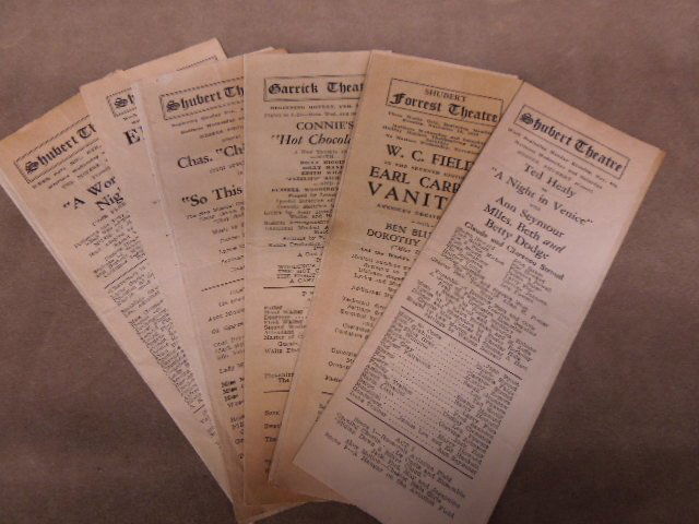 11- Phila. Theater hand bills: 11- Phila. Theater hand bills including Forrest, Broad street & other theaters 1930's with Ted Healey's 3- Stooges "A Night In Venice", Ed Wynn W.C. Fields & others. Cond: Some wear and folds especial