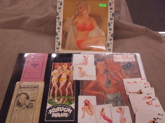 Pin up & other Ephemera: Pin up & other Ephemera, French Pin up magazine Jaris - Hollywood, Mae West cartoon booklet "Introducing Miss Lotta Leadpipe", movie advertisement "Footlight Parade", 1931 Paris booklet "A Country Gir