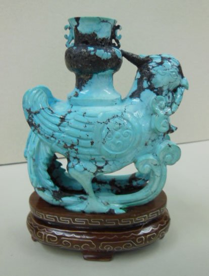 Chinese Turquoise Bird Carving (1 of 3)