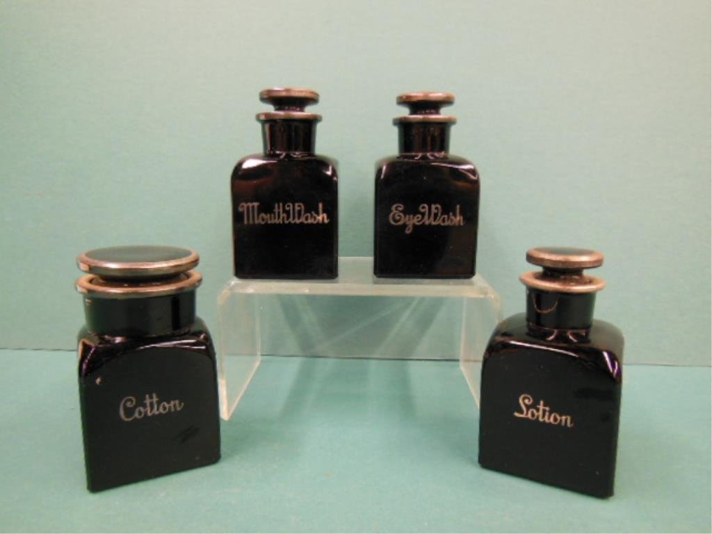 4 Art Deco Toilet Bottles (1 of 2)