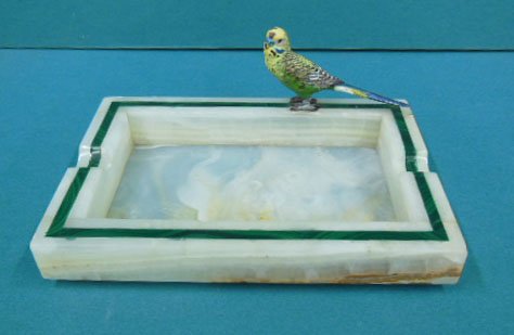 Vienna Bronze Parakeet Ashtray (1 of 4)