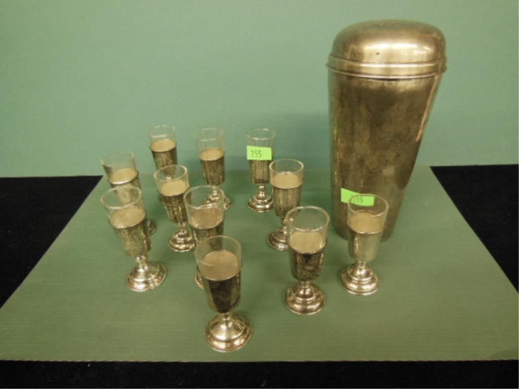 Sterling Cocktail Shaker & Cordials (1 of 4)