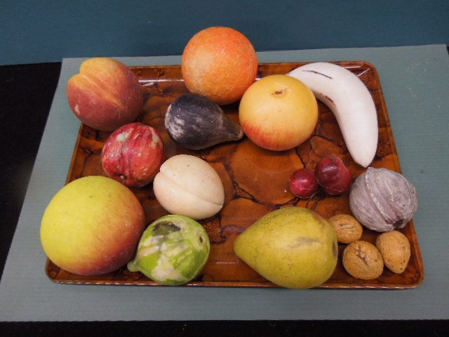 Victorian polychromed marble fruit (1 of 2)