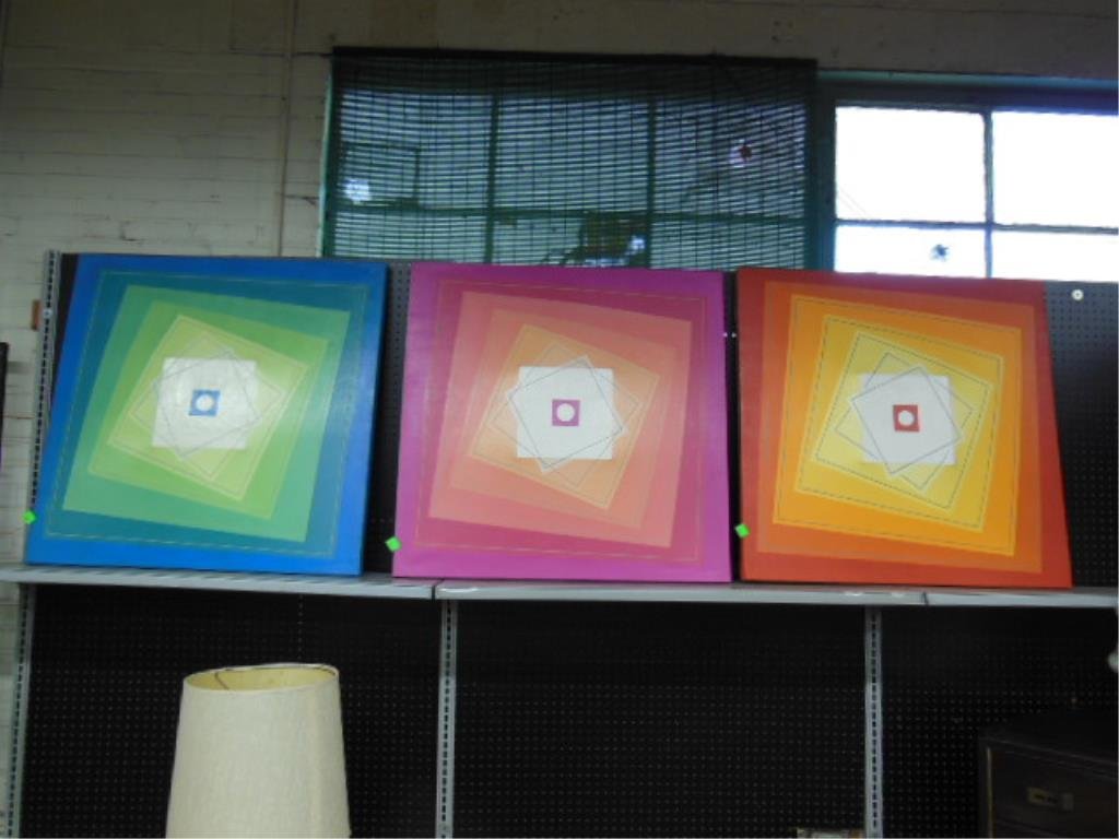 Louise Z. Stahl, Acrylic, "Changing, Gray Line x3" (1 of 5)