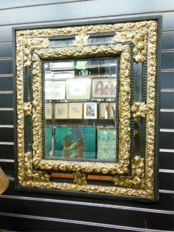 Repousse Brass Mounted Wall Mirror (1 of 3)