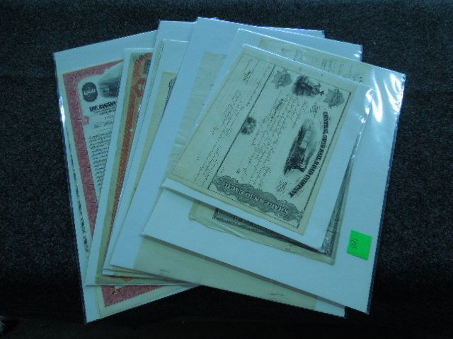 7 Assorted RR Stock Certificates (1 of 7)