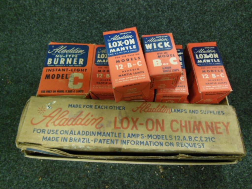 Lot of Aladdin Burner Mantels & Chimney (1 of 3)