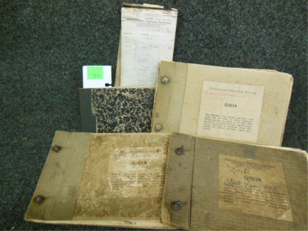 5 PRR Ledgers: 5 PRR Ledgers including stockroom, car inventory, and other. All used Condition: Wear from age and use