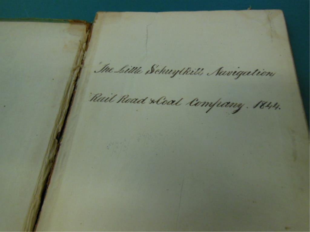 19th C., (the) Little Schuylkill Navigation Ledger: 19th C., (the) Little Schuylkill Navigation RR & coal company, 1848, mostly filled, with account #'s & entries. Ledger.CONDITION: Front cover off, & has wear, normal wear to bound pages.