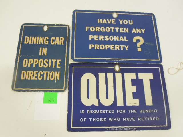 3 Pullman Co Cardboard Signs (1 of 2)