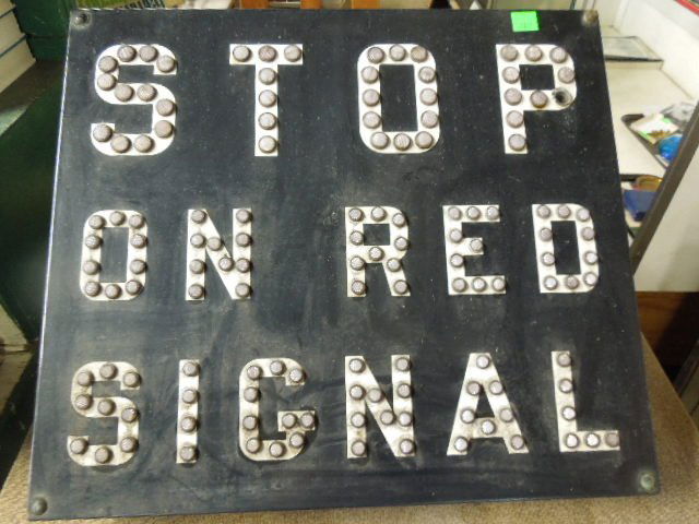 Vintage Railroad Crossing warning reflector sign with c (1 of 2)