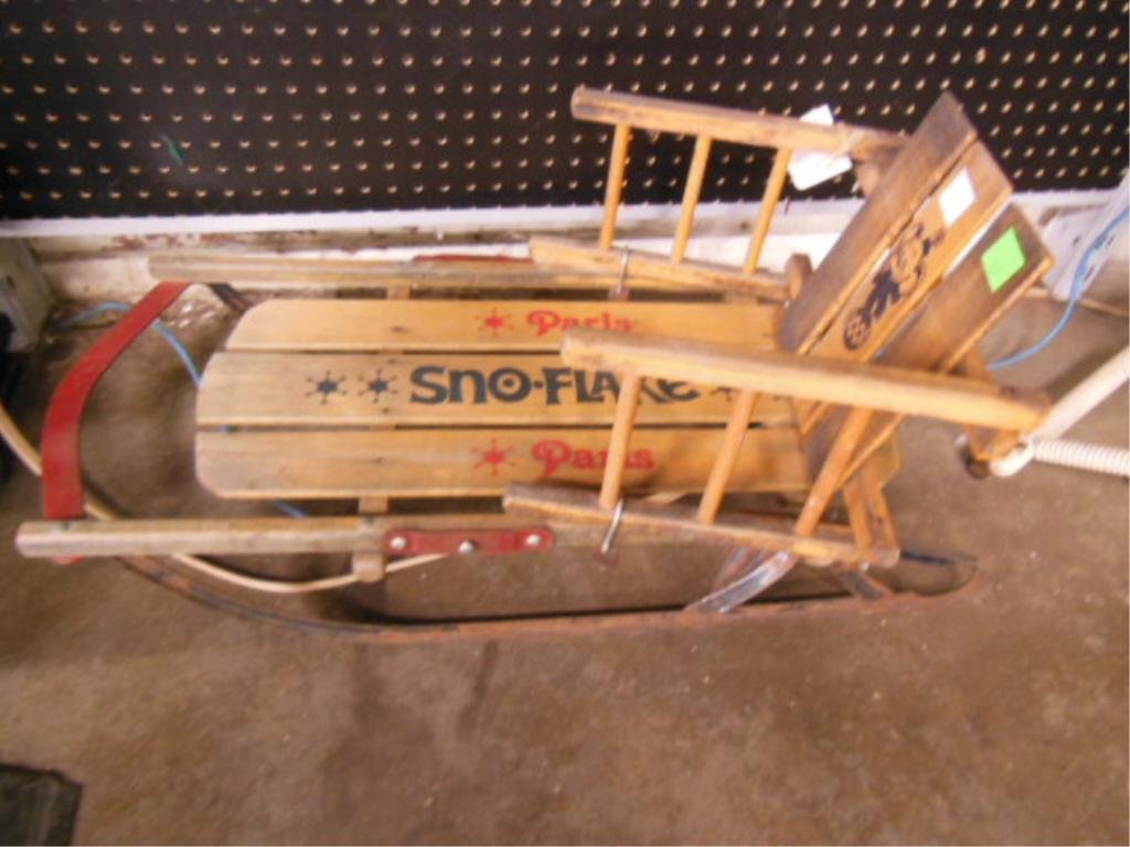 Wooden swing and seated sled (1 of 3)