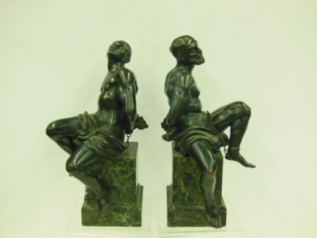 19th c. Continental Bronze Slave Sculpture