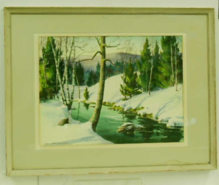 E.P. Engelhardt, w/c, Winter Landscape (1 of 5)