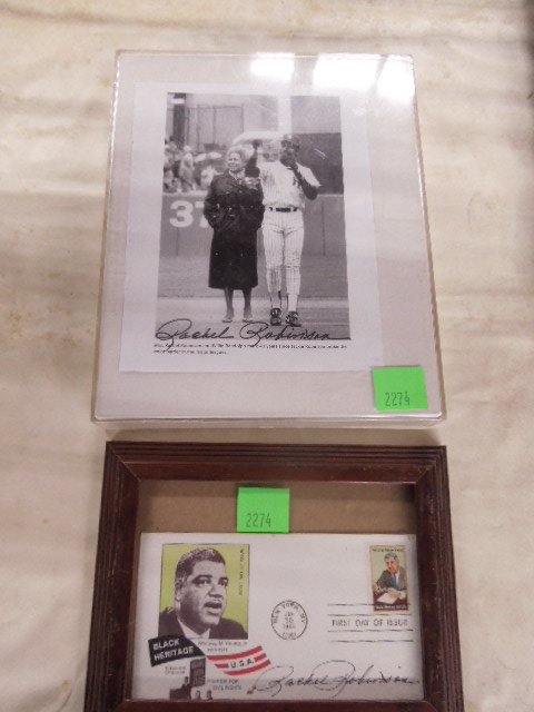 2 Mrs Jackie Robinson signed pieces (1 of 5)
