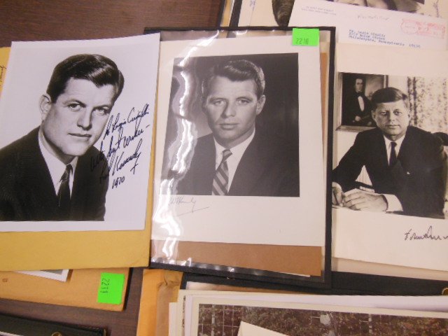 4 Kennedy signed photos including; (2) JFK (1 of 2)