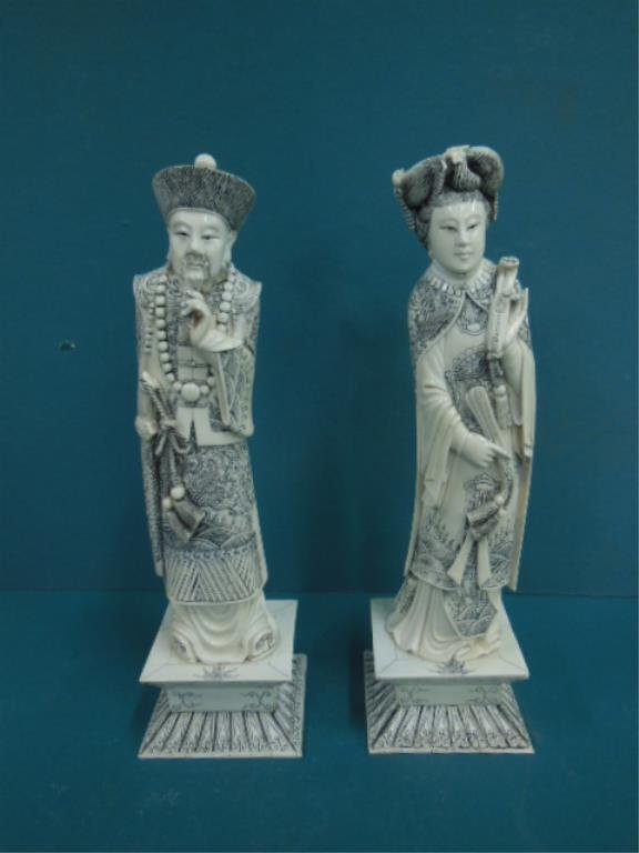 Chinese Ivory Emperor & Empress Figures (1 of 6)