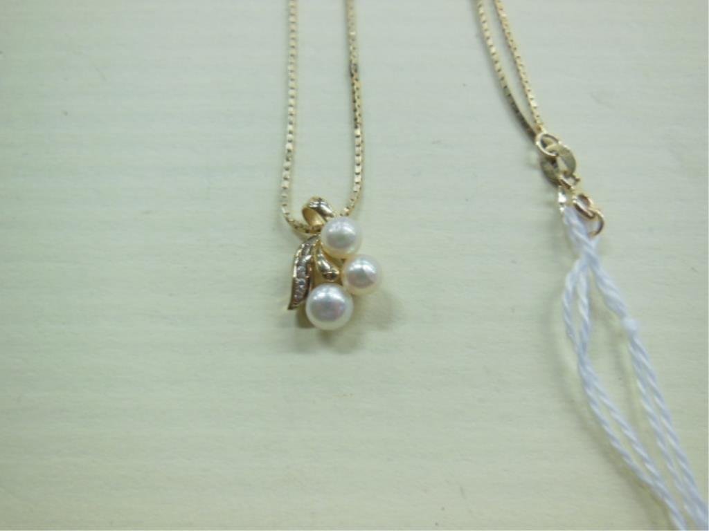 14k Diamond & Pearl Necklace (1 of 2)