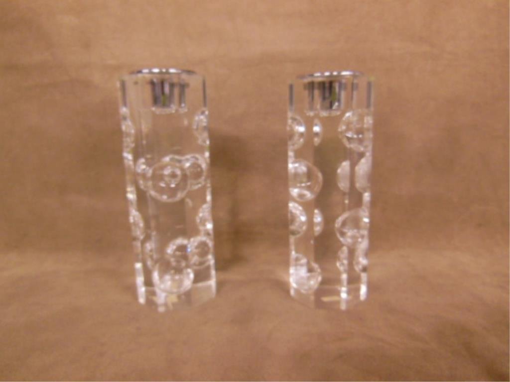 Mid Century Modern Lucite Candlesticks (1 of 1)