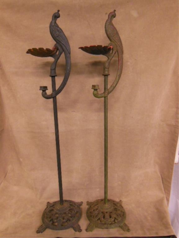 Verona Cast Iron Peacock Ashtray Stands (1 of 5)