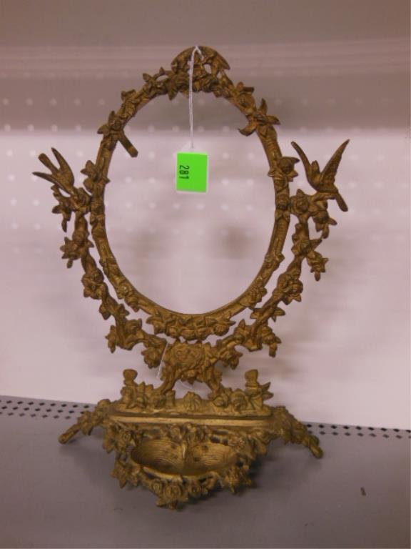 Victorian Rococo Style Brass Swivel Mirror (1 of 3)