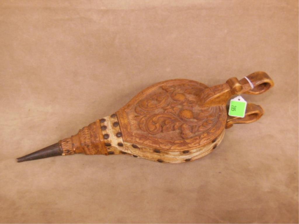 19th c. Continental Carved Wood Bellows (1 of 4)