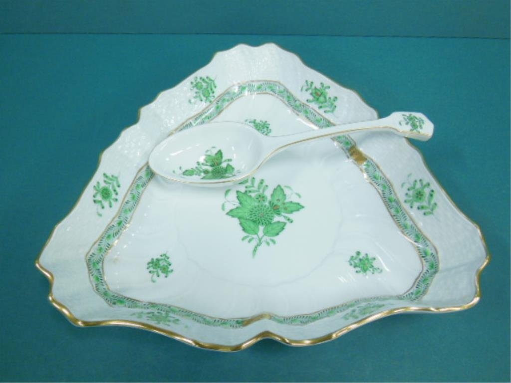 Herend Chinese Bouquet Green Spoon & Bowl (1 of 2)