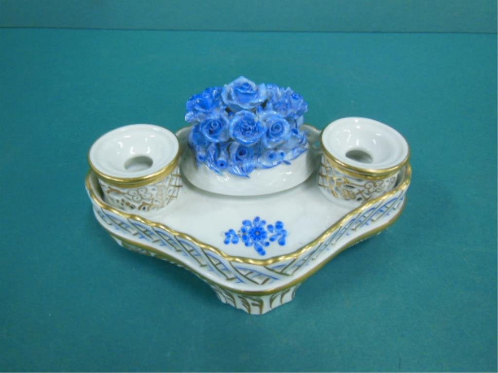 Herend Chinese Bouquet Blue Inkwell (1 of 3)