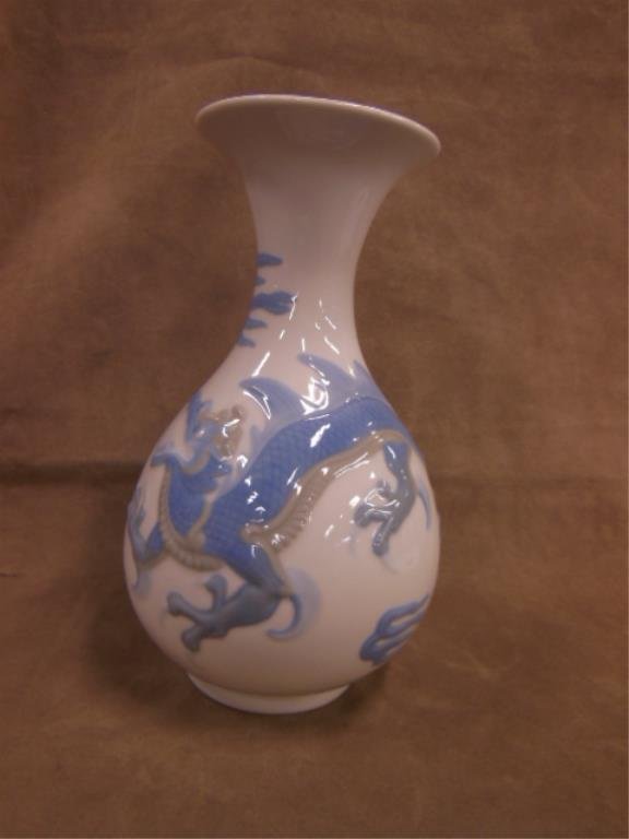 Lladro Porcelain Blue Dragon Vase (1 of 3)