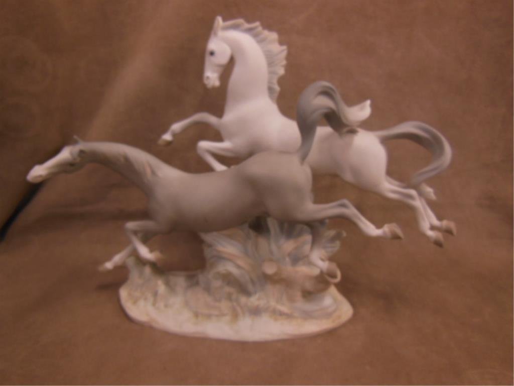 Lladro Porcelain Horses Galloping Figurine (1 of 3)