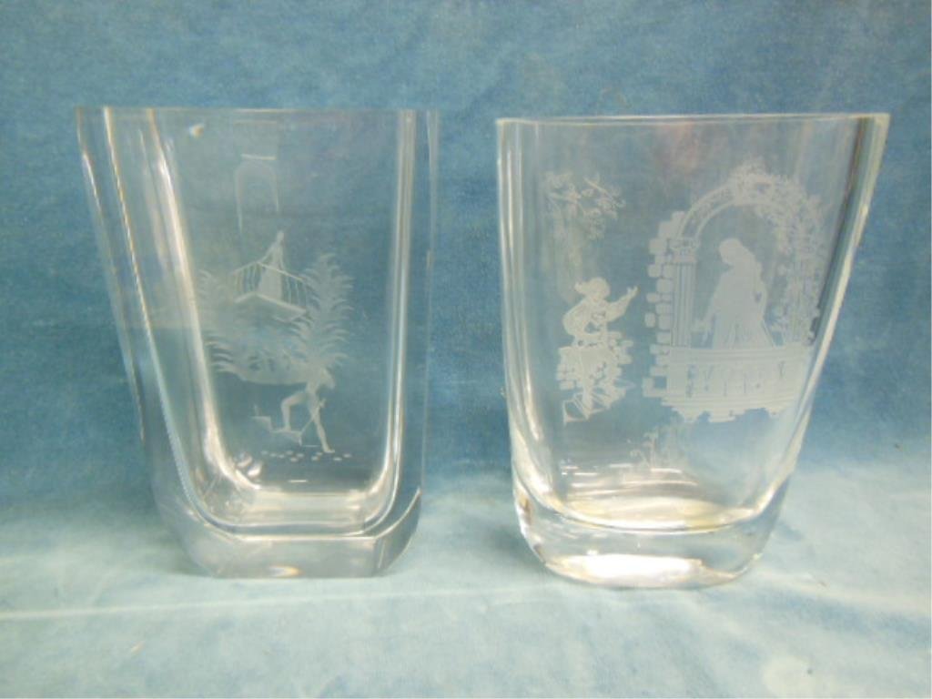 Orrefors & Magnor Glass Romeo & Juliet Vases (1 of 2)